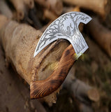 Hand Forged Viking Pizza Cutter Ash Wood Handle Kitchen Knife with Axe Design Viking Pizza Cutter Axe(Pizza Axe-26)
