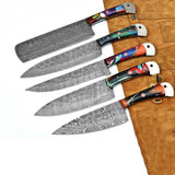 High Quality Custom Handmade Damascus Chef Knife Damascus Steel Chef and Kitchen Knife Set With Protected Cover (Chef Knife-30)