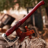 Custom Handmade Carbon Steel Camping Axe With Wood Handle Prefect Grip and Balanced Axe With Protected Cover (Tomahawk Axe-46)