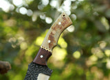 Handmade Outdoor Camping Tracker Knives Stainless Steel with Wood Handle and Leather Sheath D2 Blade for Hunting (Tracker Knife-12)
