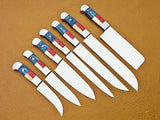 Handmade 8\"-17\" D2 Steel Chef Knife Set Camel Bone Wood Handle Lot 7 Carbon Steel Blade Kitchen Use Stainless Mother's Day (Chef Knife-90)