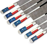 High Quality Hand Forged Handle Knife Damascus Steel Blade Chef Kitchen Knife Set With Leather Bag (Chef Knife-21)