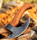 Handmade High Quality Carbon Steel 1095 Pizza Cutter Axe Kitchen Knife With Leather Sheath (Pizza Axe-29)