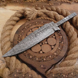 High Quality Customized Rat Tail Damascus Steel Hunting Knife Blank Blade Beat for Camping & Outdoor (Blank Blade Knife-15)