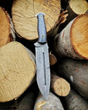 Handcrafted Tactical 12 inches Knife in Carbon Steel Shoulder Rig Accessibility, Fusion of Power and Elegance with Pure Leather Sheath  (Nakiri Knife-100)