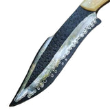 New Design 2025 Custom Handmade D2 Steel Bowie Knife With Camel Bone & Bull horn handle Perfect Premium Leather Sheath. (Bowie Knife-3)