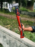 Top Quality Handmade D2 Steel Axe Head Hatchet Axes Hand Forged Beautiful Pattern With Leather Sheath (Tomahawk Axe-77)
