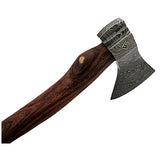 Custom Handmade Damascus Steel Axe with Wood Handle Perfect Grip and Balanced Industrial Grade Hatchet with Protected Cover (Tomahawk Axe-39)