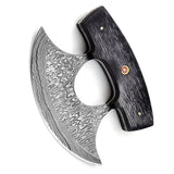 Handmade Custom Steel Pizza Cutter for Viking Lovers for Couples Anniversary Gifts Kitchen Chef Knife Free Leather Sheath Offer (Ullu Knife-2)