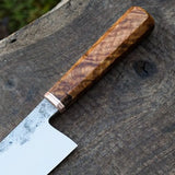Customized High Quality Damascus Kitchen Cleaver Butcher Knife Carbon Steel with Leather Sheath Boning Knife (Nakiri Knife-93)