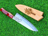 Handmade Knife Chef Knives , Carbon Steel Chef Knife ,Epoxy Resin Handle , Anniversary Gifts, Christmas Gifts (Chef Knife-5)