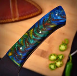 Hand Forged 1095 High Carbon Steel Kitchen Knife Chef's Cleave Meat Cleaver with Leather Sheath Utility for Slicing (Nakiri Knife-60)