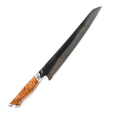 Handmade Bread Knife Carbon Steel Blade Resin Sheath Handle Beautiful Kitchen Knife With Leather Sheath (Chef Knife-131)