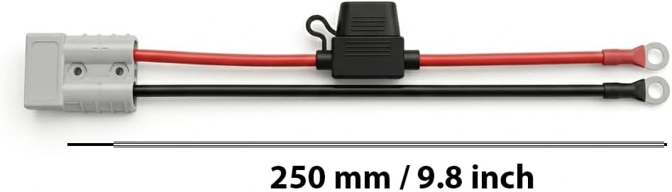 2PCS Fused Anderson Plug Connector Lead 50amp Plug to 8mm Lugs, 10 B&S 60 amp Cable Lead 250 mm