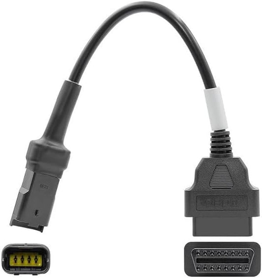 OBD2 OBDII Diagnostic Cable Adaptor 4 Pin to 16 Pin Compatible with Ducati Motorbike Motorcycle