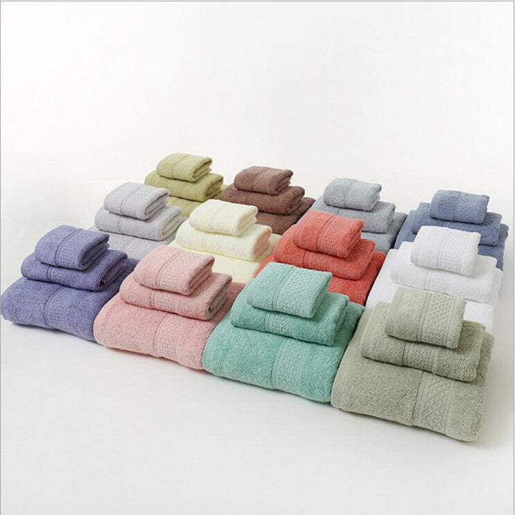 Pure Cotton, Plain Color, Towel, Long-staple Cotton Bath Towel, Three-piece Set, Towel, Home Furnishing