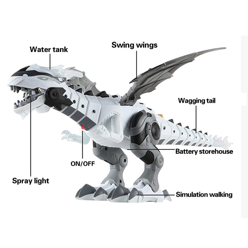 Big Dinosaur Toys Electric Spray Mechanical Sound Dinosaur Gift Box Little Boy Simulation Animal Model Birthday