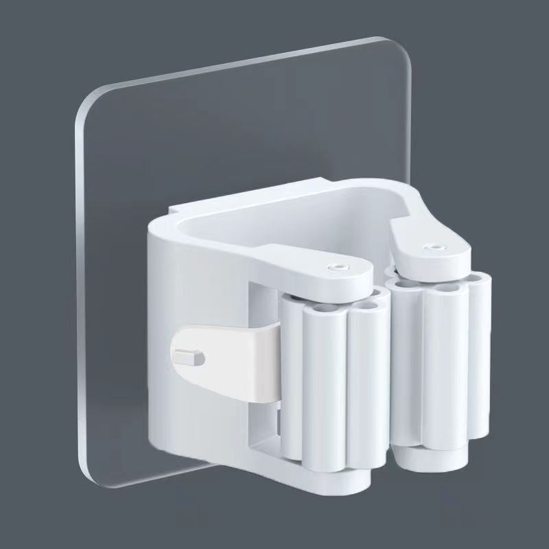 4Pcs Mop Hook Mop Rack Free Punching Clip Bathroom Rack Strong Wall Hanging Storage