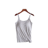 Women's Camisole Vest With Chest Cushion Without Steel Ring Cup One-piece Outer Wearing Underwear Yoga Sports T-shirt