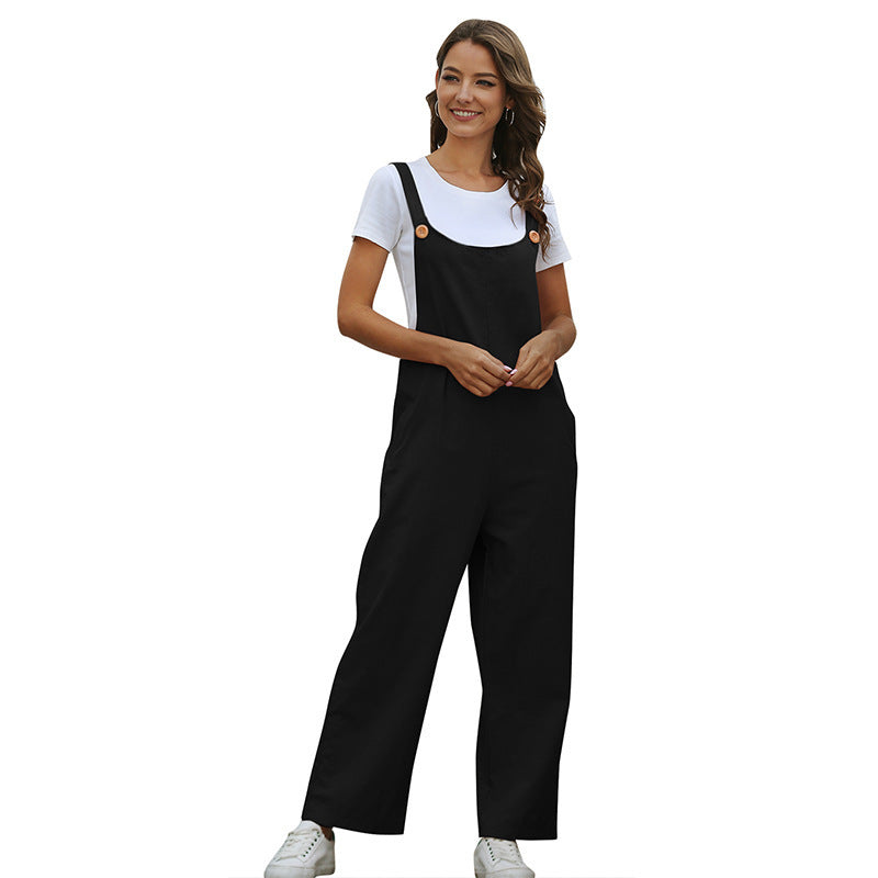 Women's Retro Casual Long Suspender Pants For Ladies