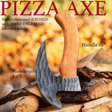 Handmade High Quality Carbon Steel 1095 Pizza Cutter Axe Kitchen Knife With Leather Sheath (Pizza Axe-29)