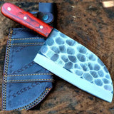 High Quality Customized Full Tang Damascus Blade Kitchen Cleaver Butcher Knife Carbon Steel Leather Sheath (Nakiri Knife-70)