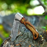 Best Selling Custom Handmade Top Quality Damascus Steel Hunting Knives Pocket Knife Folding Knives (Folding Knife-35)