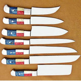 Handmade 8\"-17\" D2 Steel Chef Knife Set Camel Bone Wood Handle Lot 7 Carbon Steel Blade Kitchen Use Stainless Mother's Day (Chef Knife-90)