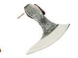 High Quality Handmade High Carbon Steel Axe Head Hatchet Beautiful Pattern Wood Handle Leather Sheath for Outdoor Use Industrial (Tomahawk Axe-52)