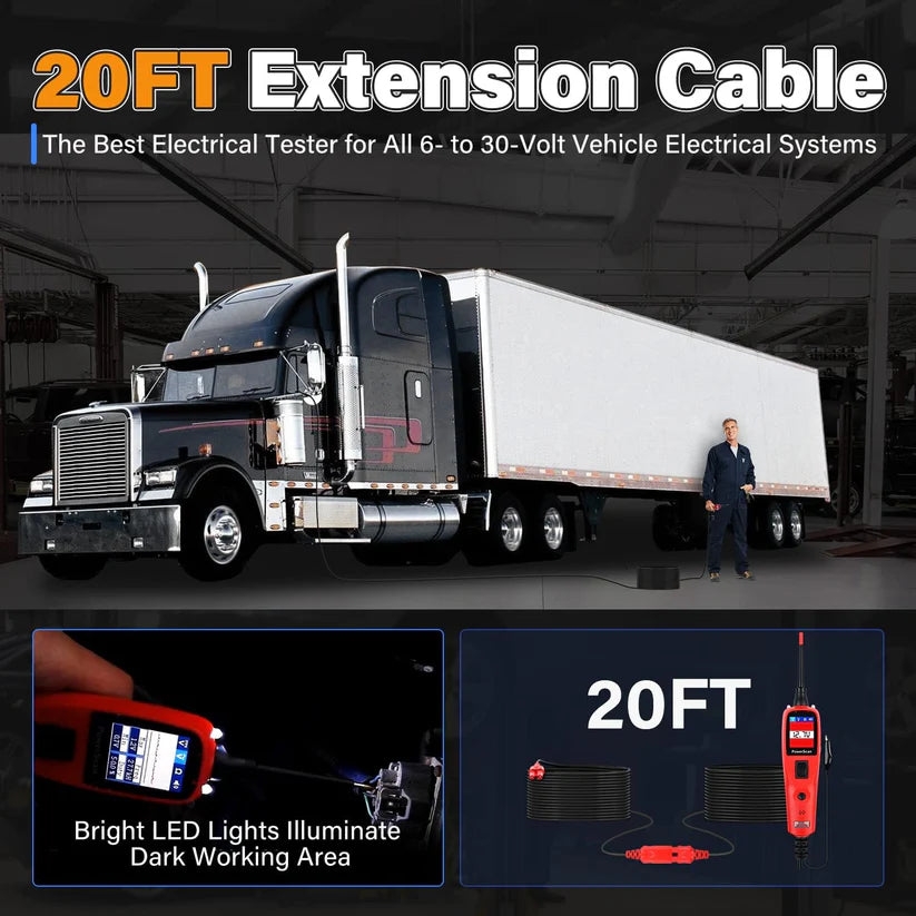 Autel PowerScan PS100 Automotive Circuit Tester, Universal 12V 24V Power Circuit Probe Tool
