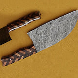 Professional High Quality Damascus Steel Chef Cleaver Stainless Steel Handle Leather Sheath Meat Kitchen Use (Nakiri Knife-28)