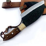 Custom Handmade Kitchen Cleaver Meat Knife Set High Carbon Steel with VG10 Blade Leather Sheath Butcher Knife (Nakiri Knife-63)