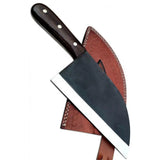Handmade Custom D-2 Steel Damascus Cleaver Wenge Wood Handle Kitchen Butcher Knife for Chef Use Meat Cleave (Nakiri Knife-61)