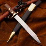 Vintage Bowie Knife – High Polished Custom Handmade Stainless Steel Bowie Knife, Perfect Grip with Wood Handle, Gift for Hunter, 8-Inch Blade Length (Bowie Knife-11)
