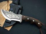 Handmade Stainless Steel Tracker Knife With Wood Handle and Fine Leather Sheath Bush Craft Survival Knife Camping Knives (Tracker Knife-25)