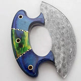 Damascus Steel Single Cutter Kitchen Tools Widely Used Chef Knife for Pizza Special Design  Pizza Cutter  (Ullu Knife-14)