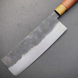 Top Quality Custom Handmade High Carbon Steel Professional Chef Kitchen Cleaver Knife Kitchen Knife with Pure Leather Sheath (Nakiri Knife-87)