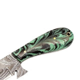 Custom Handmade Damascus Steel Skinner Pocket Knife Professional Resin Sheath Handle Wood Protective Cover Stainless (Skinner Knife-4)