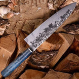 Professional Home Restaurant Kitchen Chef Knife High Quality 1095 Forged Carbon Steel Stainless Steel Bone Handle Damascus Blade (Chef Knife-101)