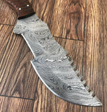 Custom Size Damascus Steel Blade Tracker Fixed Blade Knife Wood Handle with Comfortable Grip Outdoor, Hunting, Camping Knives (Tracker Knife-10)
