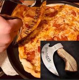 Handmade Custom 8-inch Carbon Steel 1095 Pizza Cutting Axe Chef Knife Set with Cover Best Gift for Friends Family Kitchen Use (Pizza Axe-31)