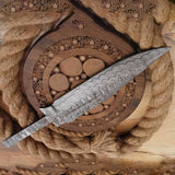 High Quality Customized Rat Tail Damascus Steel Hunting Knife Blank Blade Beat for Camping & Outdoor (Blank Blade Knife-15)
