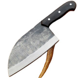 Professional 1095 High Carbon Steel Hand Forged 8-inch Nakiri Meat Cleaver Kitchen Chef Knife Leather Slicing Utility Handmade (Nakiri Knife-53)