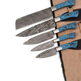 Custom Handmade Damascus Steel Kitchen Chef Set Knife with Leather Cover High Quality Product (Chef Knife-26)