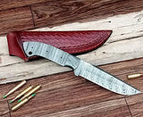 High Quality Damascus Steel Full Tang Blank Blade Knife Hand Forged With Cover Outdoor Camping Knives Use (Blank Blade Knife-25)