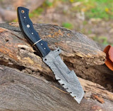 Factory Hot Selling Outdoor Portable Tactical Survival Hunting Knife Damascus Steel Wooden Handle Knives (Tracker Knife-5)