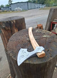 Functional Hand Forged Viking axe Handmadmade with Carbon Steel, Powder Coated Axe, Outdoor Axe, Gift for Men and Women. (Tomahawk Axe-5)