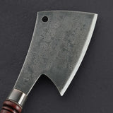Custom Handmade cleaver Carbon Steel Chef Kitchen Knife Butcher Knife With Rose Wood Handle For Kitchen Uses. (Nakiri Knife-77)