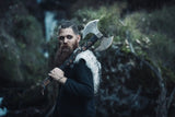 Steel Craft International Double-Head Damascus Steel Axe Industrial Grade Sharp Wooden Handle Viking Style (Double Head Axe-3)