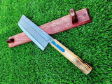 Handmade Carbon Steel Chef Cleaver Knife with Wooden Handle for Kitchen Usage Anniversary & Christmas Gifts (Chef Knife-12)